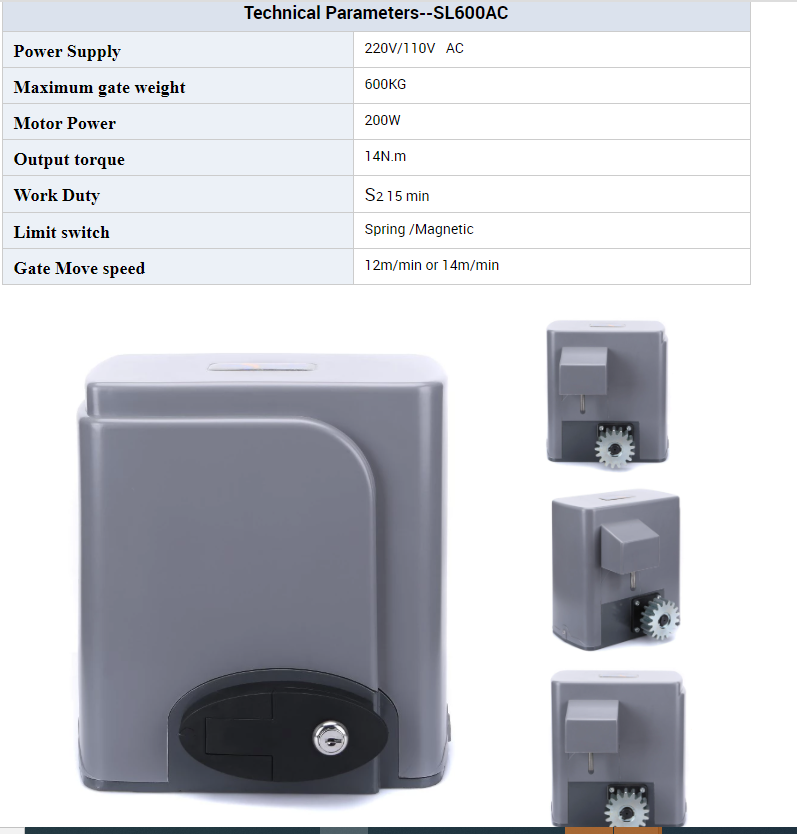 [Trả góp 0%] Mô tơ cổng trượt cổng lùa tự động Sliding gate motor SL600AC