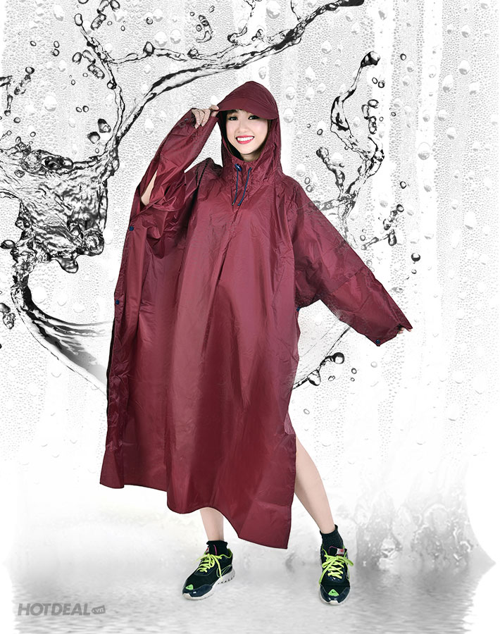 [HCM]Áo Mưa Vải Dù Xẻ Tà Cánh Dơi 1m4 Hàng Cao Cấp -Phủ kín 2 người