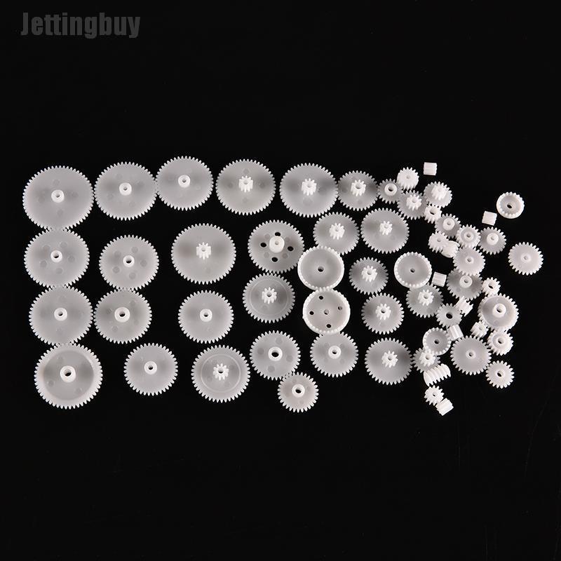 Jettingbuy 58pcs Plastic Gears M0.5 For Motor Robotics Model Shaft Part DIY Helicopter Car