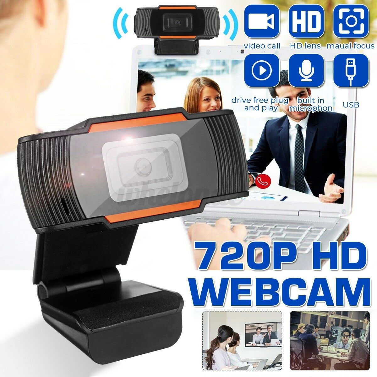 Webcam máy tính, laptop có mic fhd 1080p/720p/480p, hỗ trợ học online qua zoom, gọi video hình ảnh sắc nét