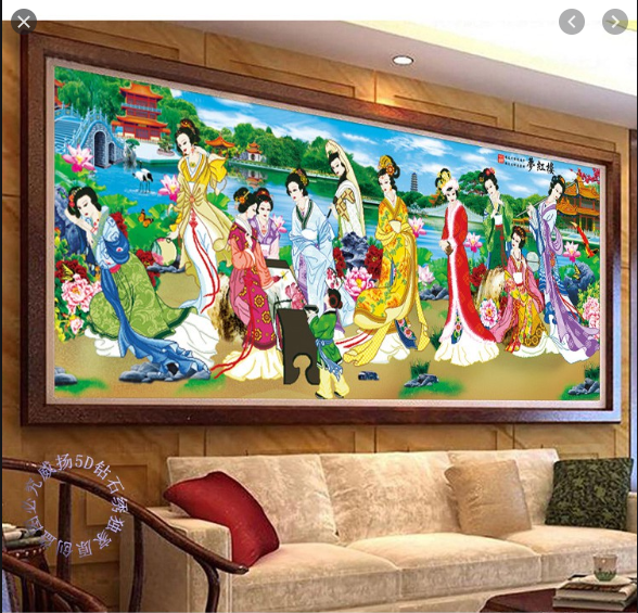 Tranh Đính Đá ABC 3D 12 Nàng Tiên DF2352 (khách tự đính) KT:181x75cm