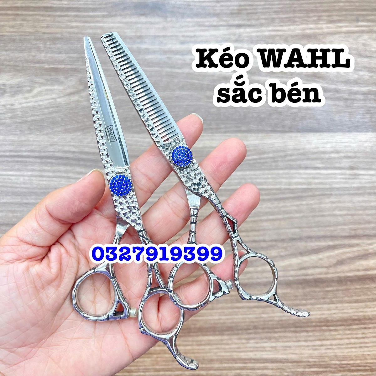 Kéo cắt tỉa tóc cao cấp Nhật WAHL 6.0 ( WAHL xanh)