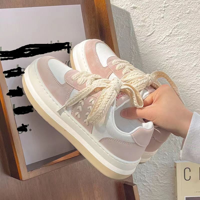 Giày nữ thể thao h27 sườn lá lúa phối da lộn đế 2 tầng from rất đẹp