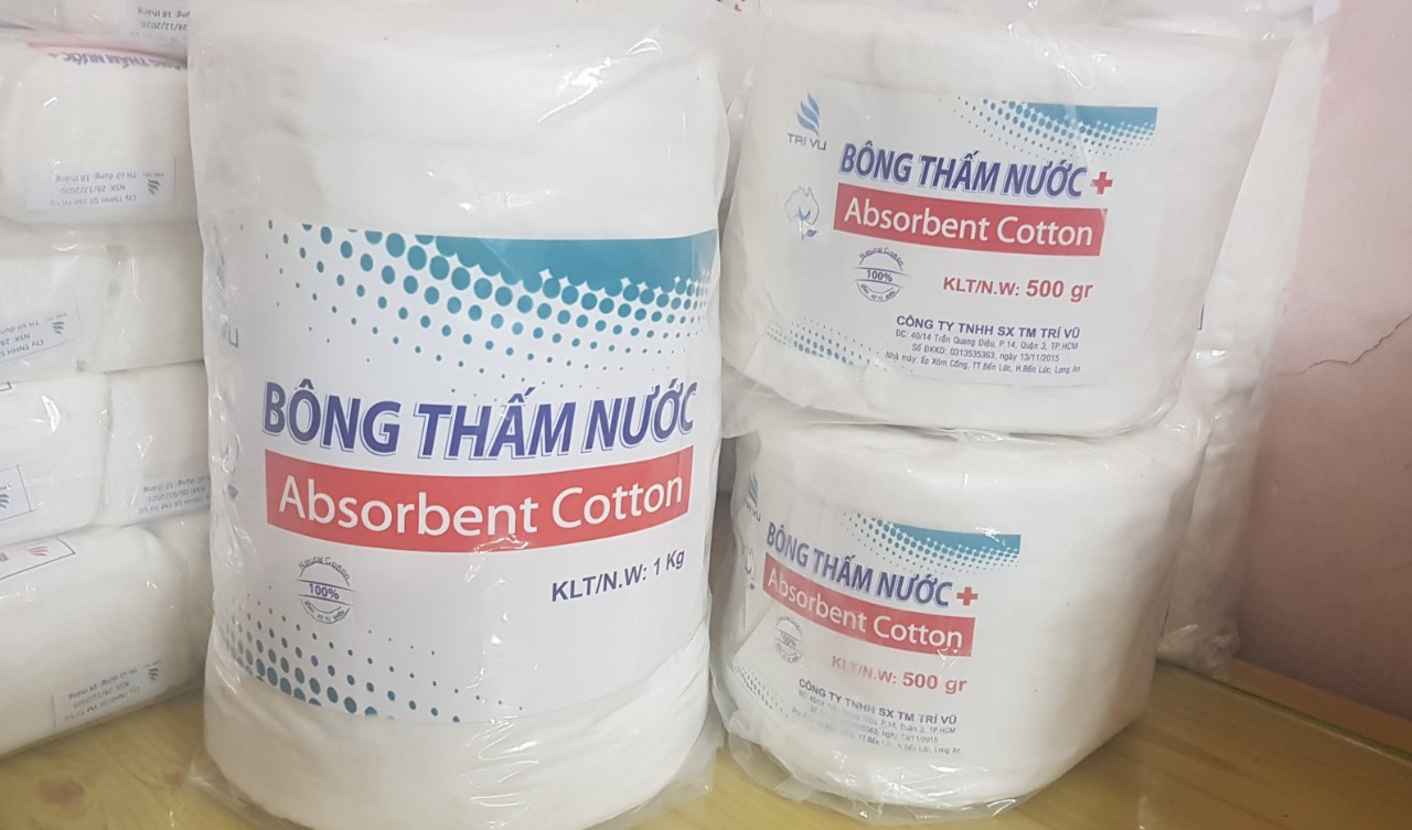 [HCM]Bông Gòn Cuộn Thấm Hút Nước Trí Vũ 1kg (Bông Y Tế)