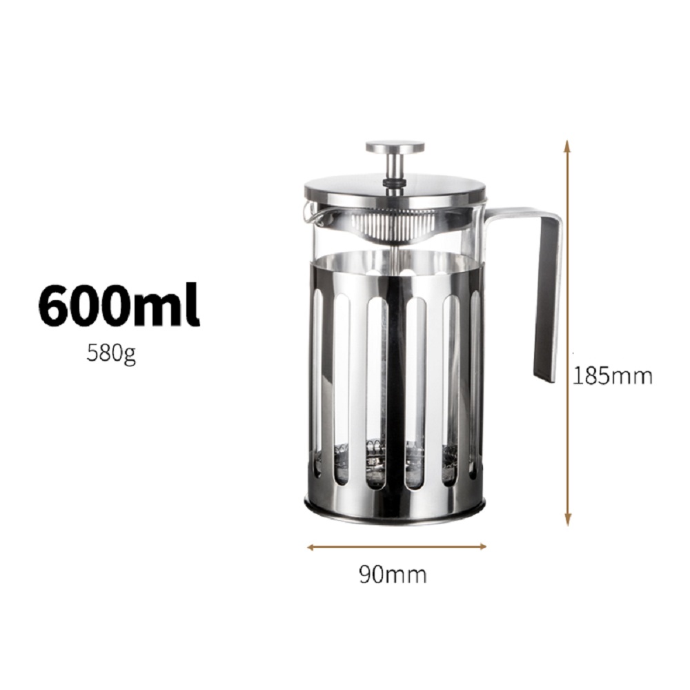 Bình cà phê kiểu pháp gongcha french press 600ml pss