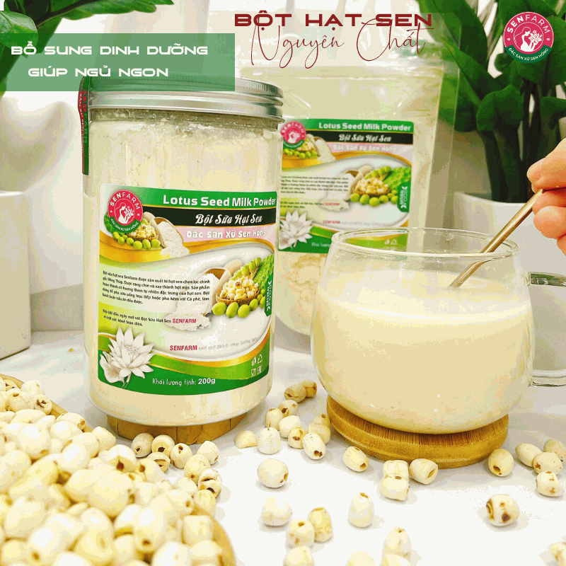 [Ngủ Ngon] Bột Hạt Sen nguyên chất Senfarm - Không Đường