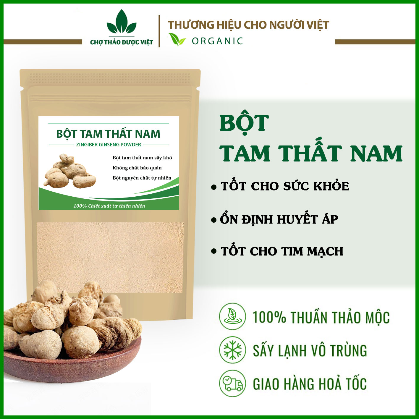 100gr Bột Tam Thất Nam (Khô, thơm, mịn)