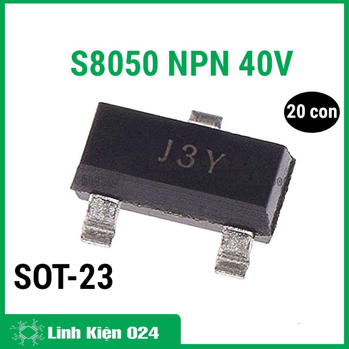 Bộ 20 con s8050 transistor npn 40v 0.5a chân dán sot-23