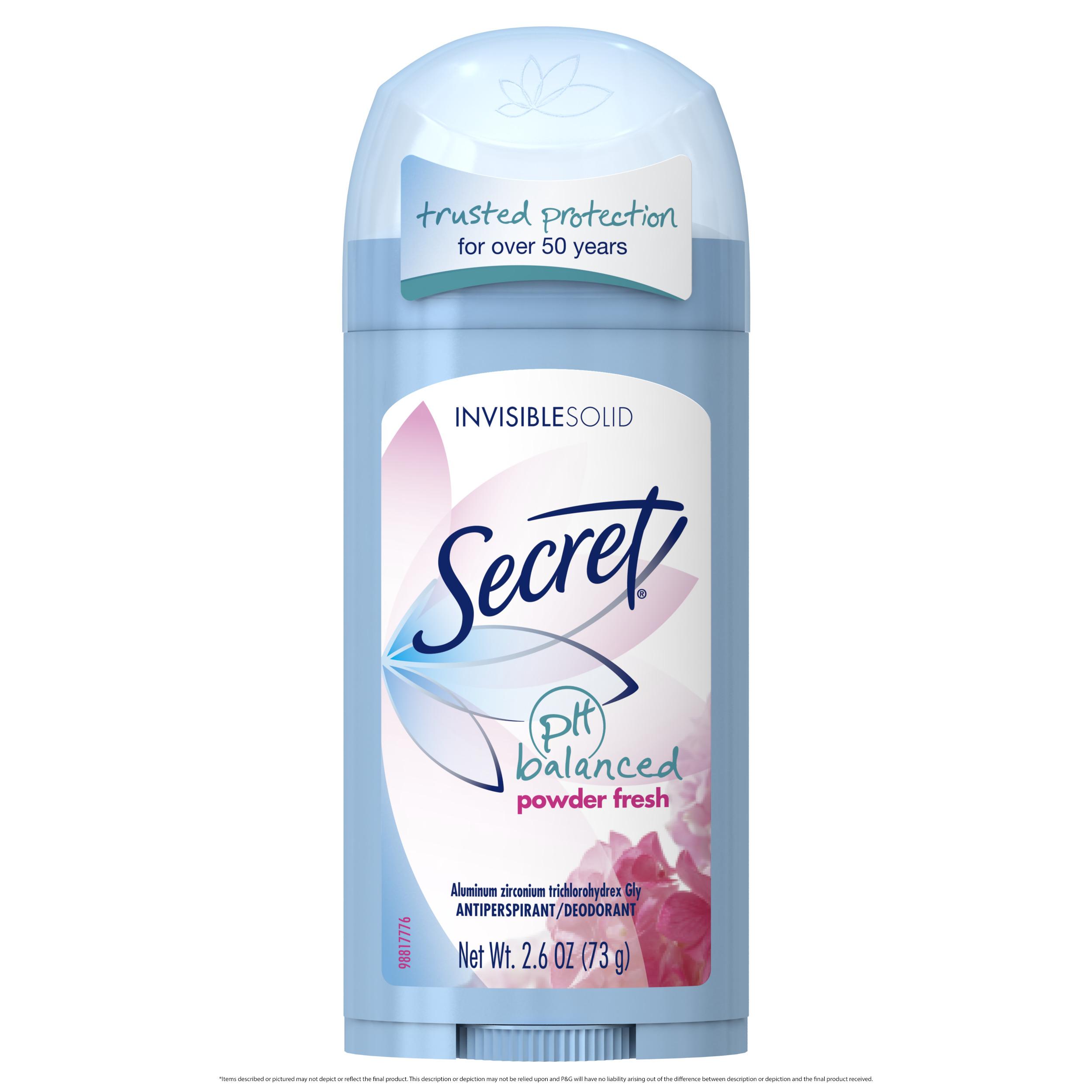Lăn Khử Mùi Secret Invisible Solid Ph Blanced 73g # Powder Fresh