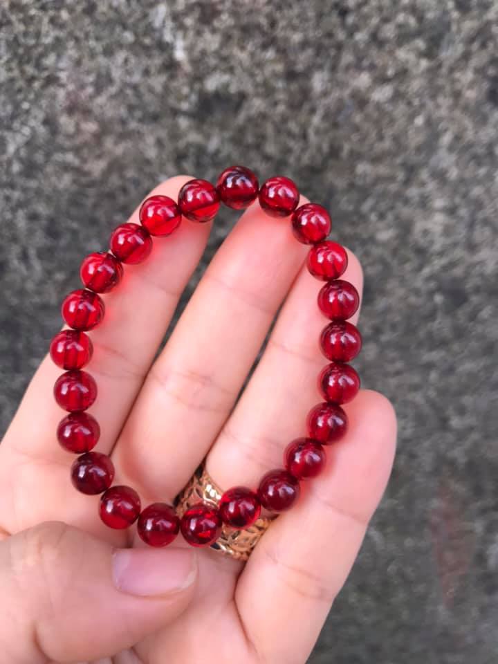 [HCM]VÒNG TAY HỔ PHÁCH ĐỎ SIZE 8LY