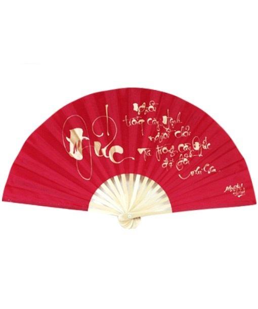 Quạt vải viết chữ thư pháp cực đẹp (giao màu ngẫu nhiên)