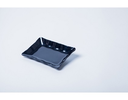 Dĩa Nhựa Melamine Cánh Hoa Màu Đen