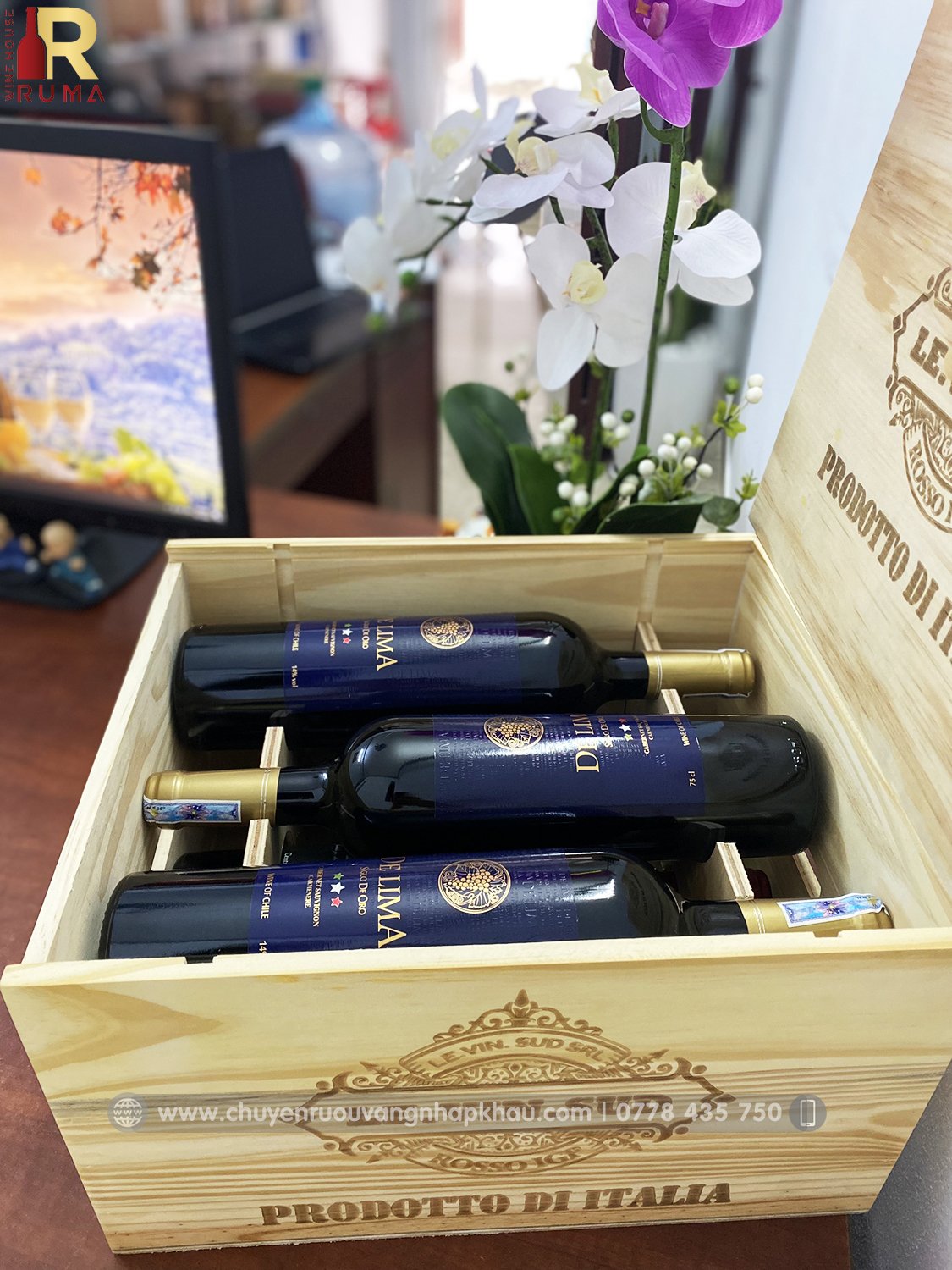 [Nhập khẩu chính hãng] Set quà tặng 6 chai vang Chile De Lima