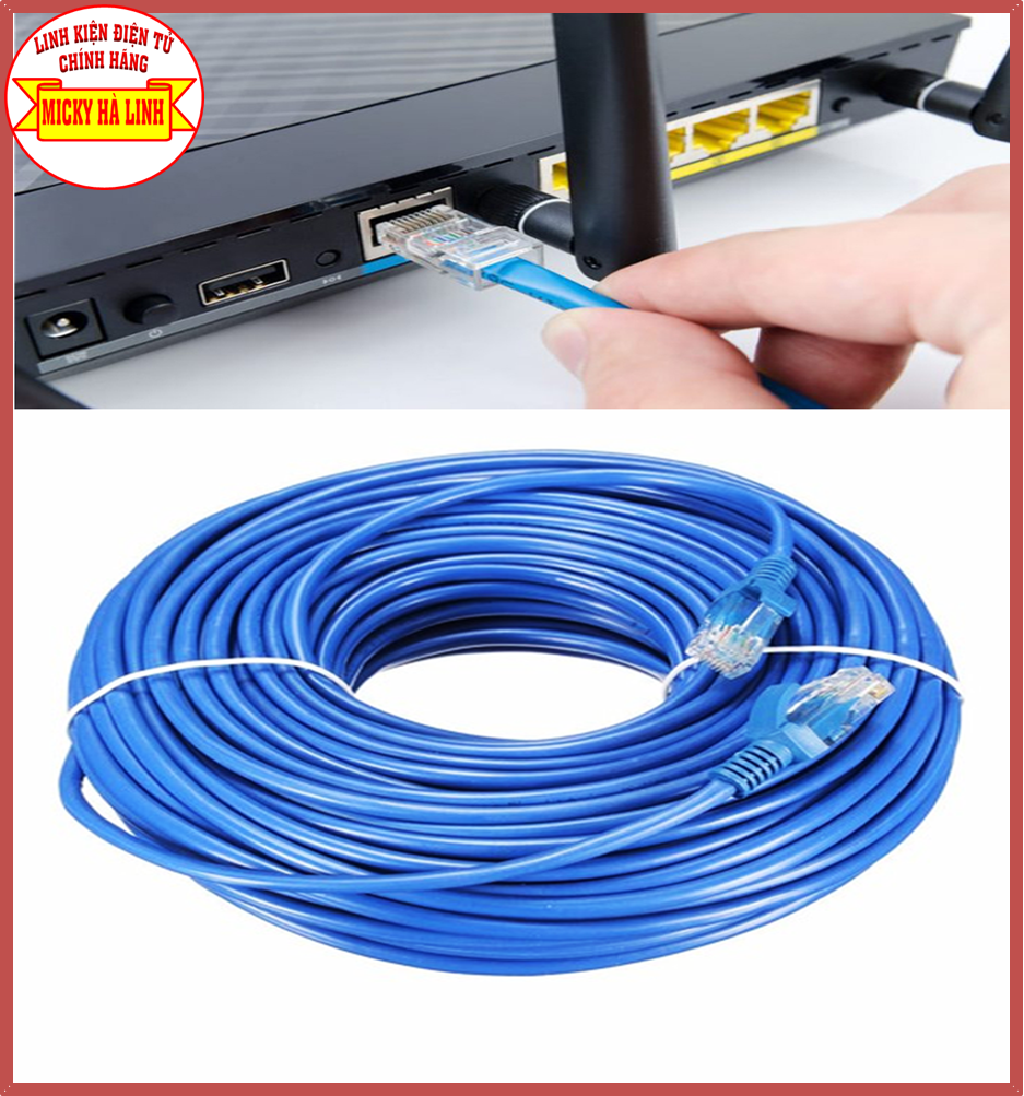 Dây cáp mạng bấm sẵn 2 đầu J45, dây internet, dây lan bấm sẵn kết nối được đường truyền cat5, cat6 từ 1 mét đến 50 mét