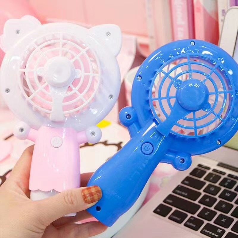 QUẠT MINI CẦM TAY SẠC USB SIÊU CUTE CÓ ĐÈN