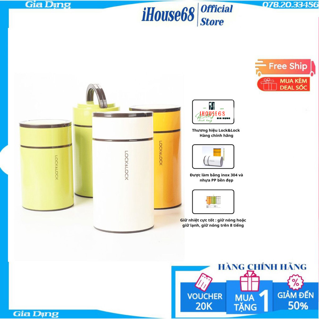 Bình Ủ Cháo Giữ Nhiệt 750ml Lock&Lock LHC8022