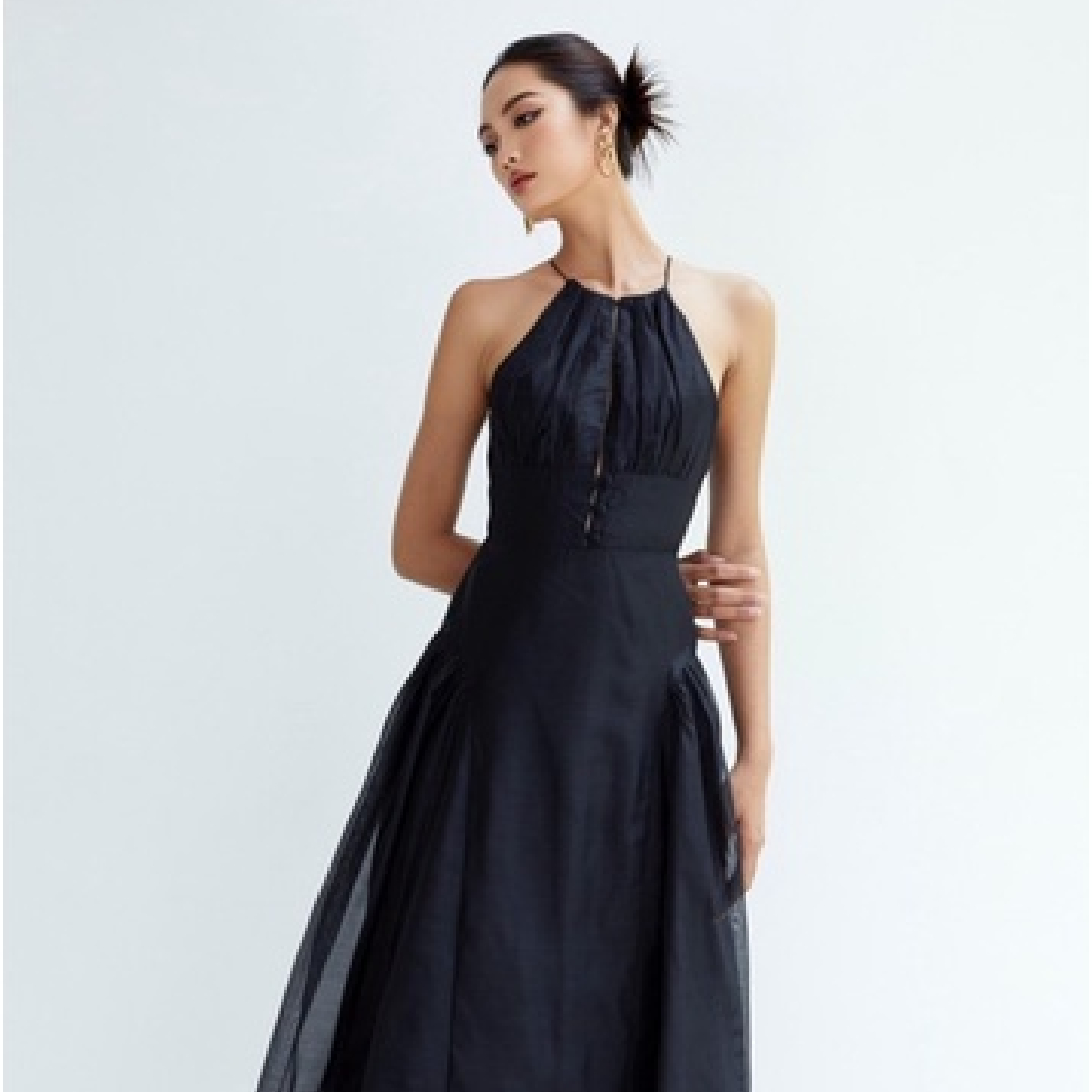 LALLA - Đầm cổ yếm Anisa corset eo xoà nhẹ nữ