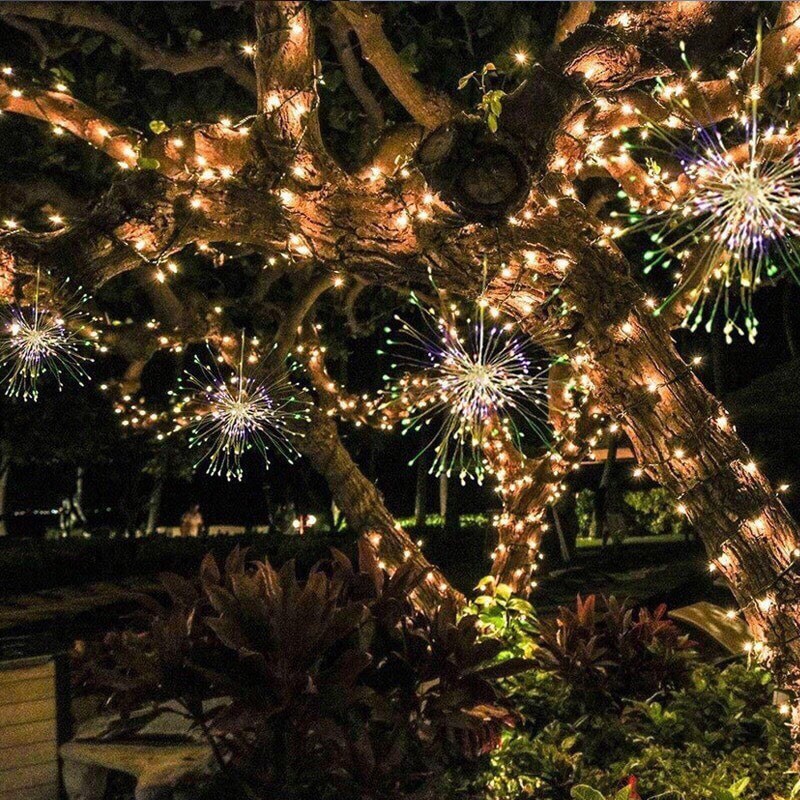 Đèn Pháo Hoa Trang Trí Noel, Đèn Pháo Bông 5 Chùm