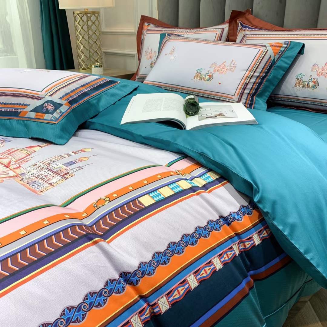 Bộ chăn ga gối 5 món Bộ Lụa cotton 100% 1000TC