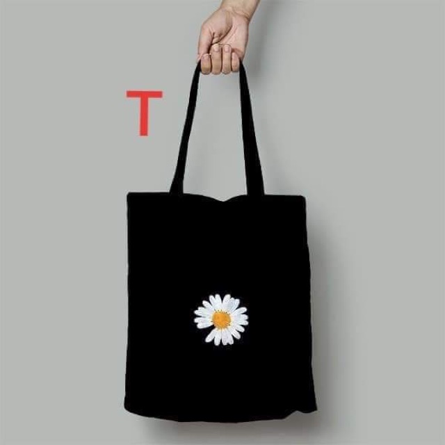 [Túi tote] Túi vải hoa cúc khuyết DTR0320