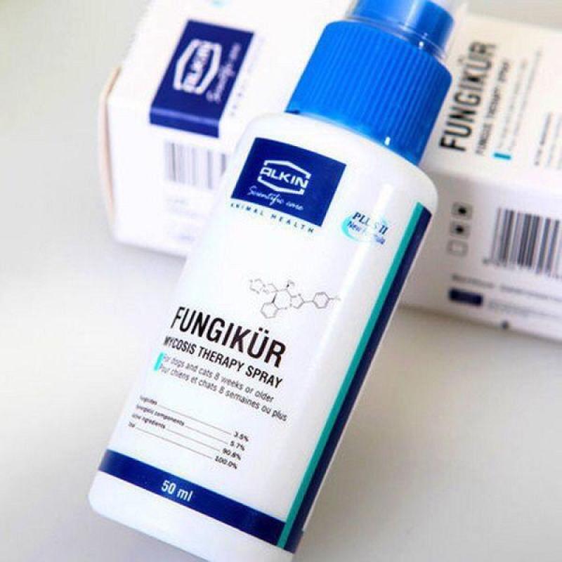 bình Xịt Trị Nấm Cho Da Bị Đóng Vảy Rụng Nhiều Lông Ngứa Dữ Dội Alkin Fungikur 50ml