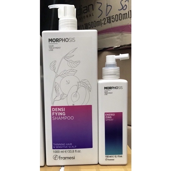 Combo Dầu gội và xịt Framesi Morphosis chăm sóc tóc rụng và kích thích mọc tóc Densifying 250ml/150ml