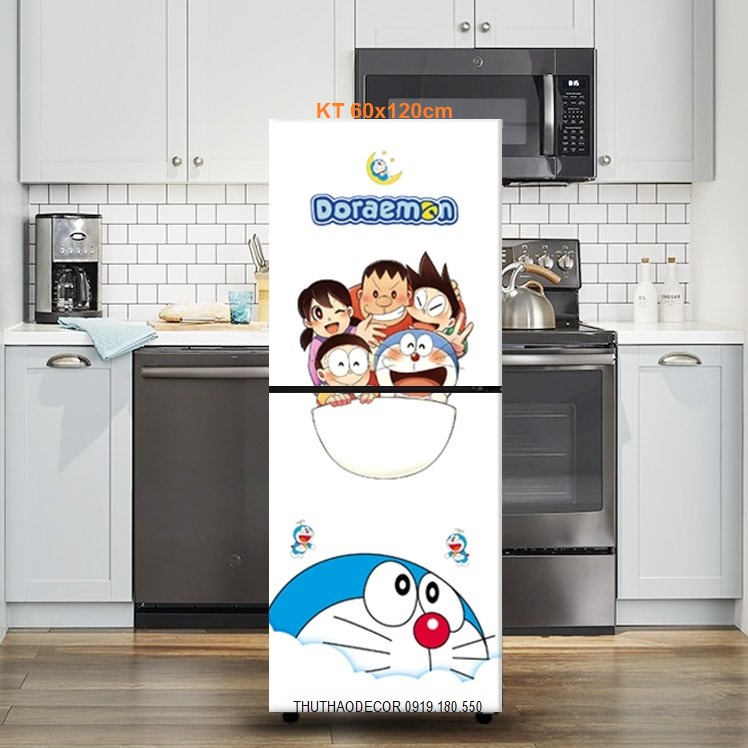 Decal dán tủ lạnh doremon - thuthaodecor