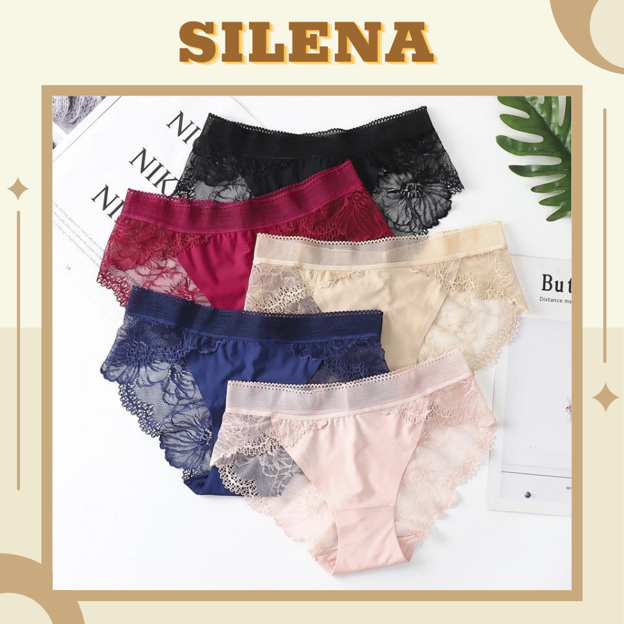 Quần Lót Nữ Sexy Đúc Su Pha Ren Kháng Khuẩn Mềm Mai Co Giãn SILENA 8423
