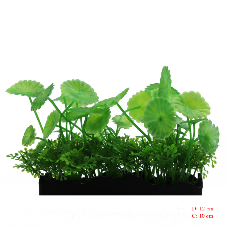 Cây nhựa trang trí bể cá: mẫu đế dài 12 cm