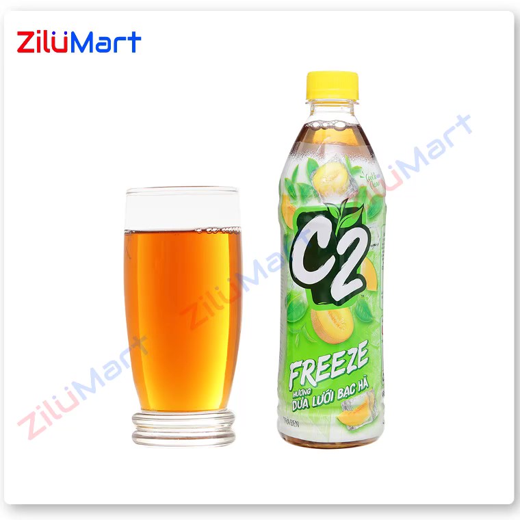 Trà đen dưa lưới bạc hà C2 Freeze (thùng 24 chai) loại 455ml