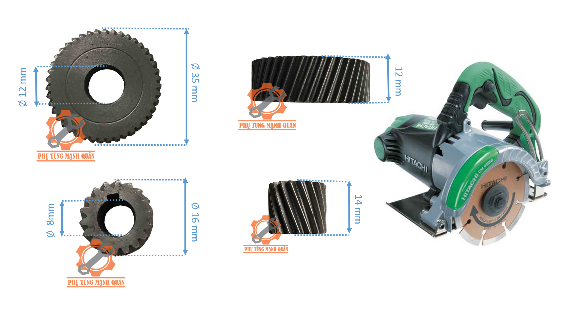 bánh răng/nhông cắt gạch HITACHII CM4SB