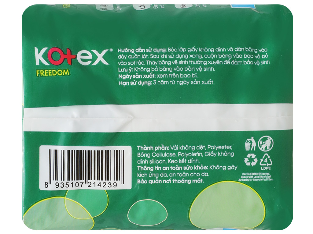 BĂNG VỆ SINH KOTEX FREEDOM MAXI CÁNH 8 MIẾNG