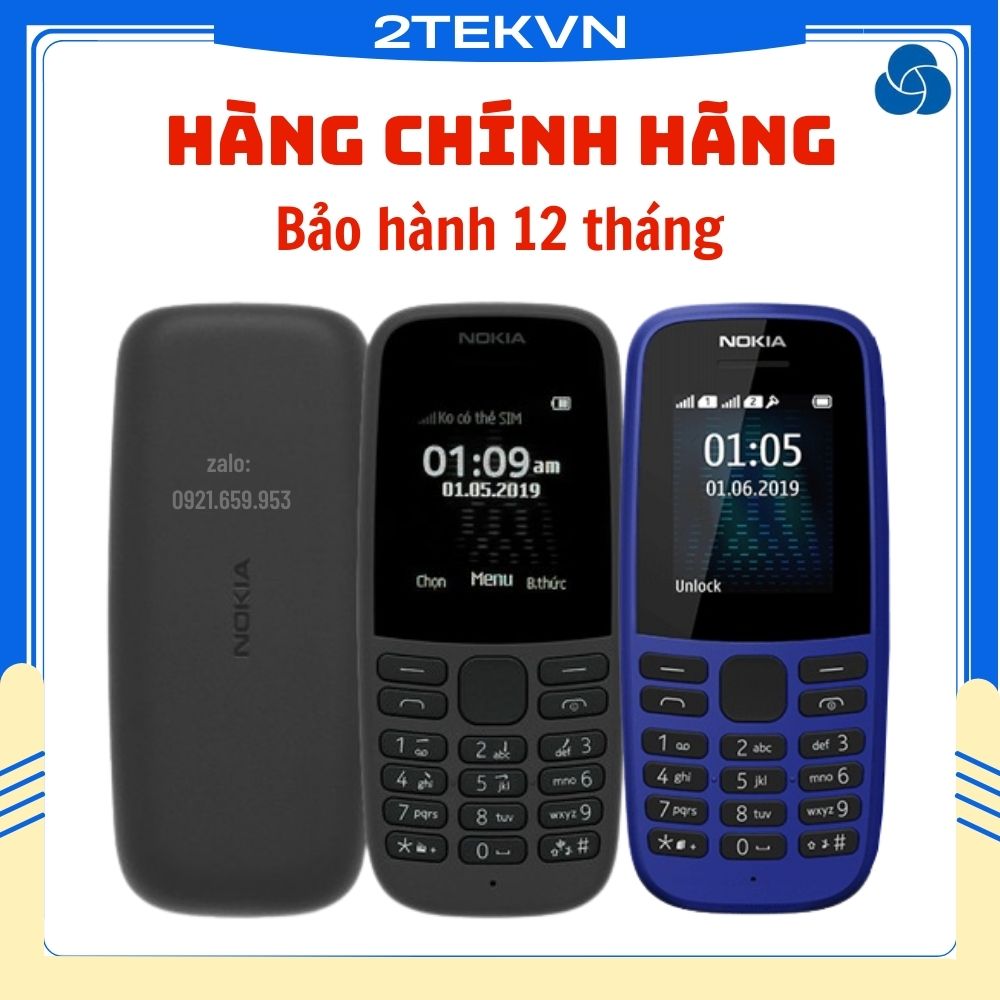 Điện thoại rẻ Nokia 105 (2019) chính hãng 2 sim