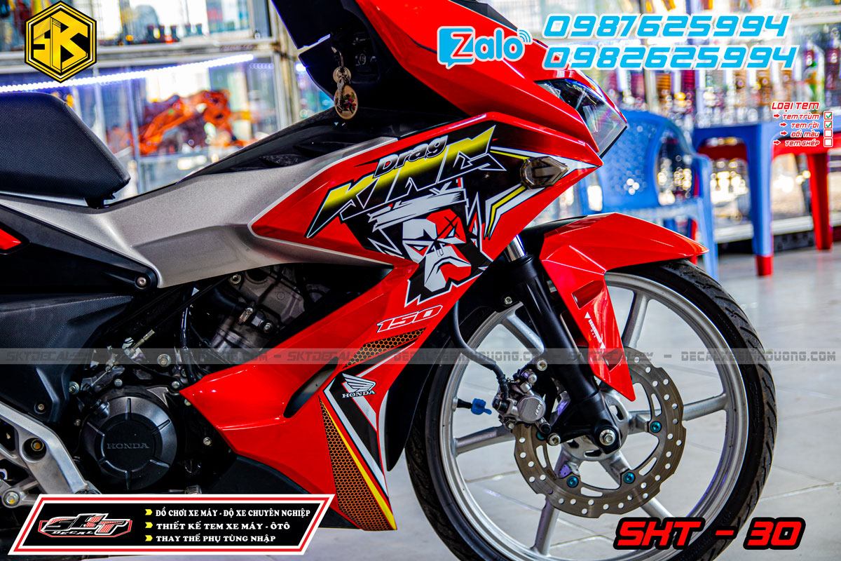 tem rời xe winner x đỏ đen trắng king drag