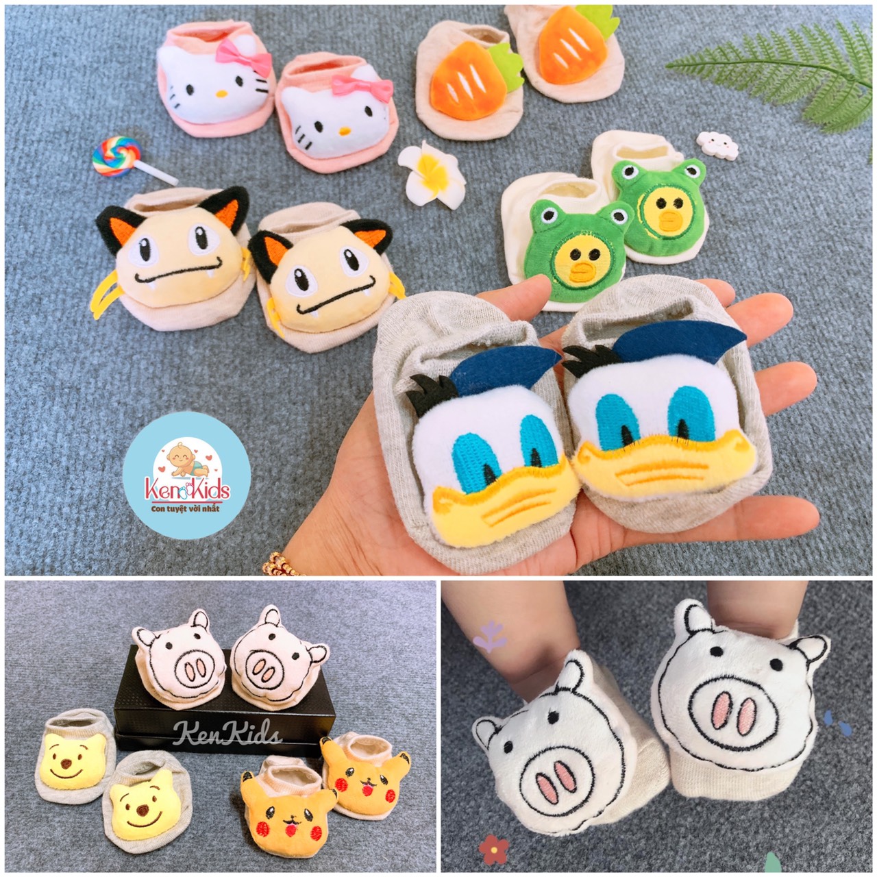 Vớ tất hình thú chống trượt cho bé (size S, M) - 1 đôi