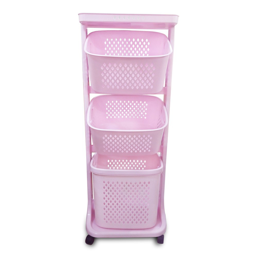 [HOT+FREE SHIP] Kệ rổ 3 tầng có bánh xe việt nhật ( 2 rổ nhỏ , 1 rổ lớn )