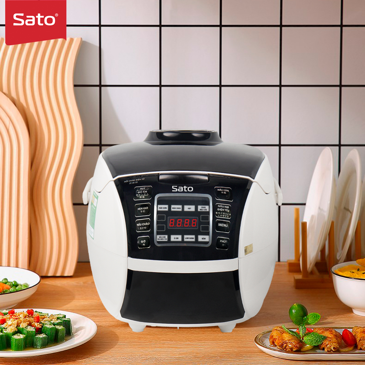 Nồi cơm điện tử 1.8L Sato 18DT027T