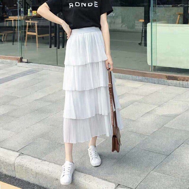 Chân váy VOAN xếp ly 4 tầng cực xinh , năng động