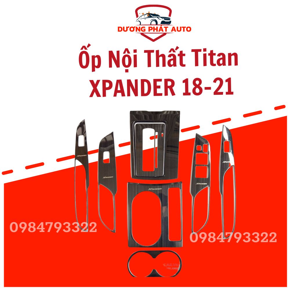 Ốp nội thất xe mitsubishi xpander, xpander cross 2018 - 2021 chất liệu titan cao cấp