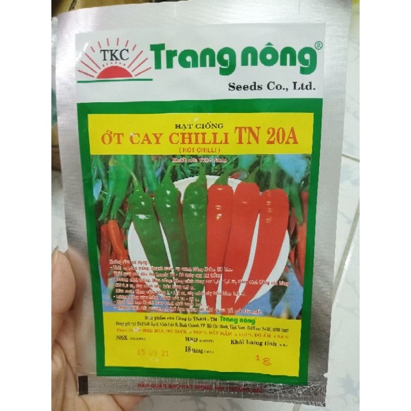 Gói 1gram Hạt Giống Ớt Chilli Trang Nông, Giống Rất Cay