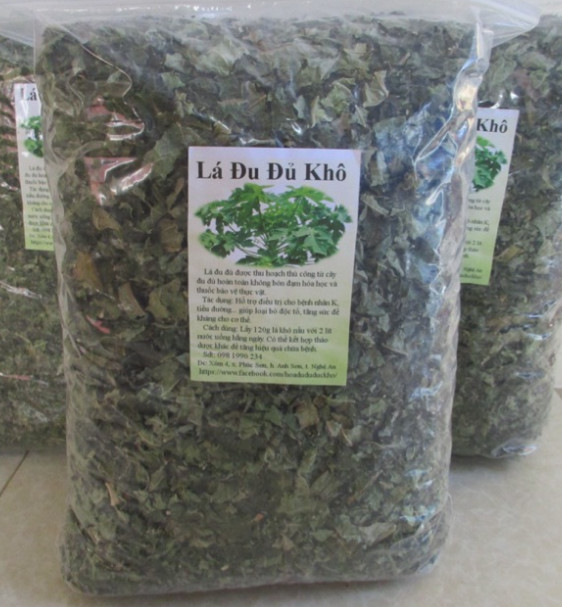 1kg Lá đu đủ đực khô, sạch sẽ thơm