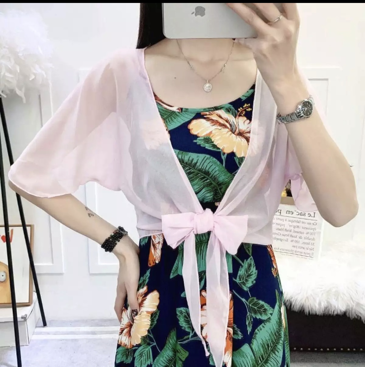 Áo khoác voan tay loe mẫu mới nhất năm nhiều màu lựa chọn