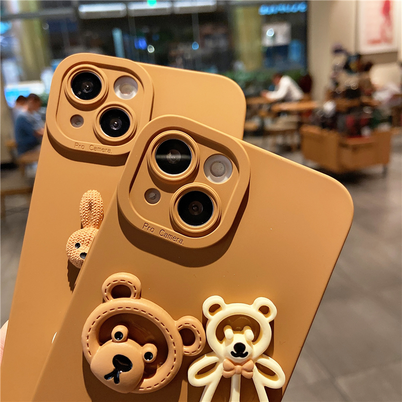 Ốp Lưng Basic Camera Nổi - Mẫu Gấu Thỏ Sweet