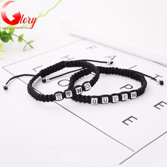 The pair of pair of black belts for men and women - The cute King Queen men's and women's bracelets BG280789