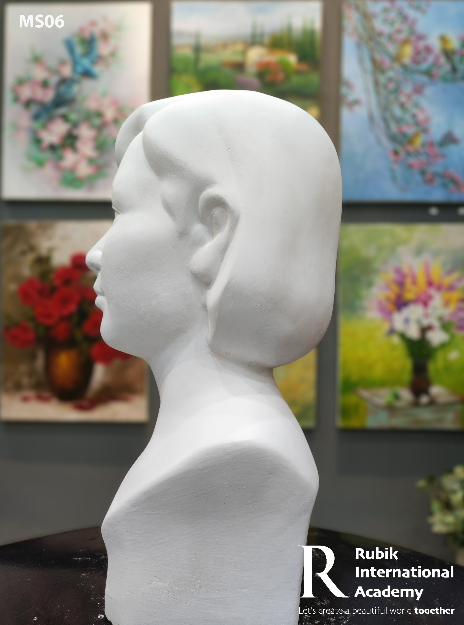 [PaintStore] Đầu tượng Thạch cao cô gái- MS06