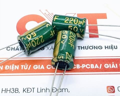 Tụ hóa 220uf 50v 8x12mm