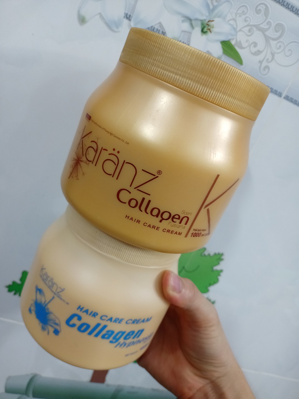 1000ml Dầu hấp phục hồi tóc tóc Collagen Karanz
