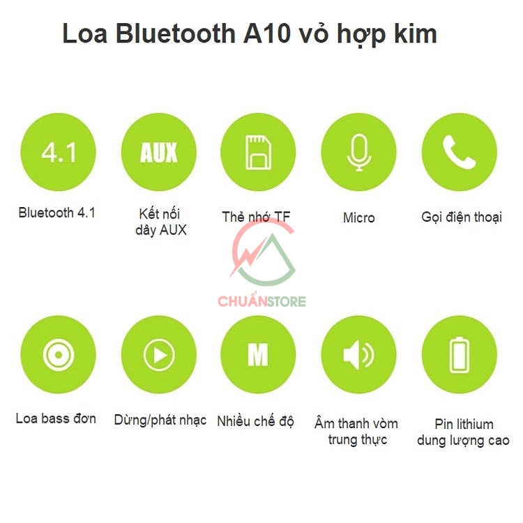 Loa Bluetooth A10 mini vỏ nhôm