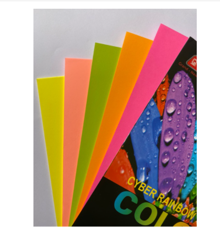 Giấy photo màu A4 dạ quang Pgrand trộn 5 màu 100 tờ 80gsm