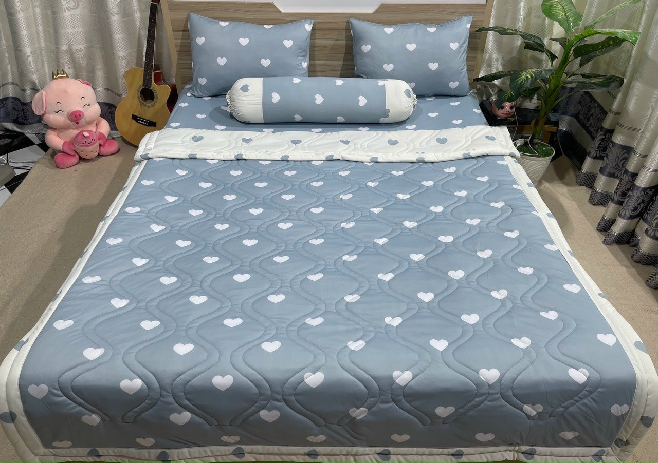 (M6*2M NỆM 20-30CM) Bộ drap ga thun Hàn quốc Vạn Phát không mền